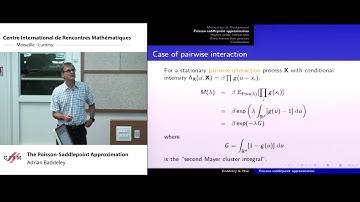 ​Adrian Baddeley: ​The Poisson-saddlepoint approximation