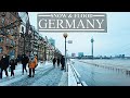 [4K] Snow and Flood Walk in Winter Düsseldorf Germany 2021