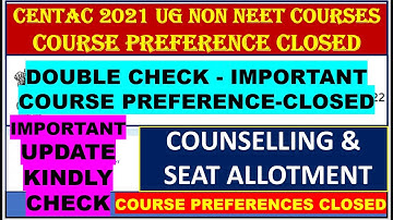 CENTAC 2021 UG NON NEET COURSE IMP UPDATE | CENTAC 2021 ROUND 1 IMPORTANT UPDATE