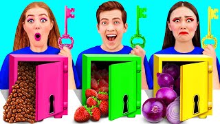 Solve the Mystery Challenge of 1000 Keys | Funny Food Challenges by PaRaRa