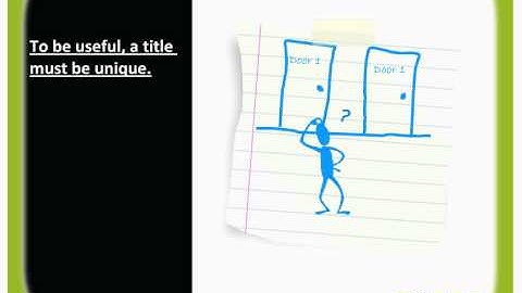 Technical Writing Capsule: Capsule 3: Making Titles Unique