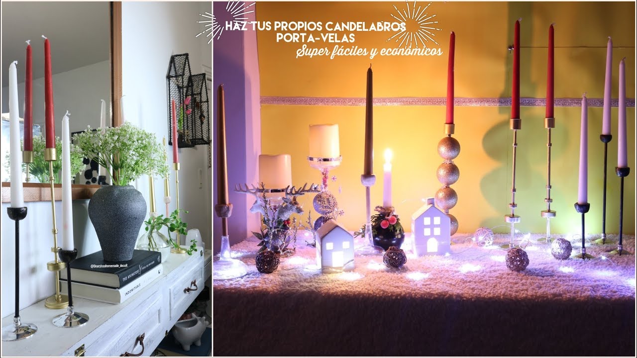 Cómo hacer candelabros porta velas super faciles, rapido y economico