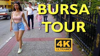 Bursa Walking Tour 4K UHD 50fps | Bursa city center walk July 2023