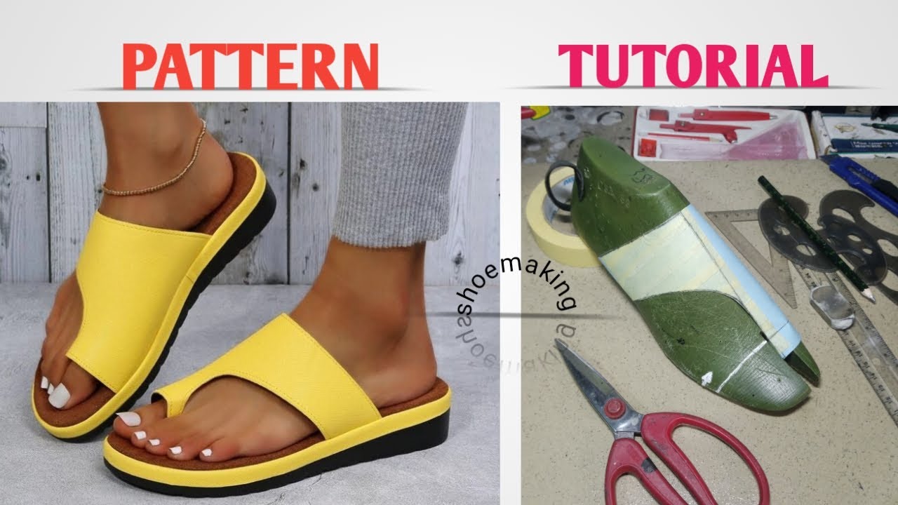 How to create pattern for this ladies unique slippers #diy #shoemaking ...