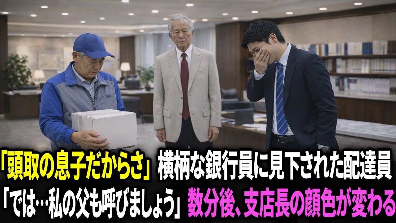 「頭取の息子だからさ」横柄な銀行員に見下された配達員「では…私の父も呼びましょう」数分後、支店長の顔色が変わった
