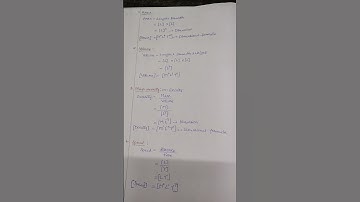 Dimensional formulae Part 1