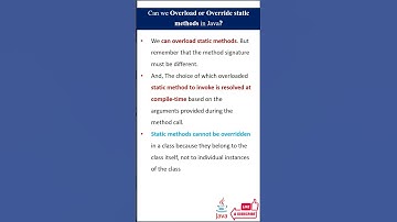 Can we overload or override static methods in java? #java #interviewpreparation #techinterviews