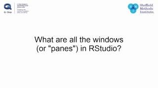 What are all the windows (or panes) in R Studio