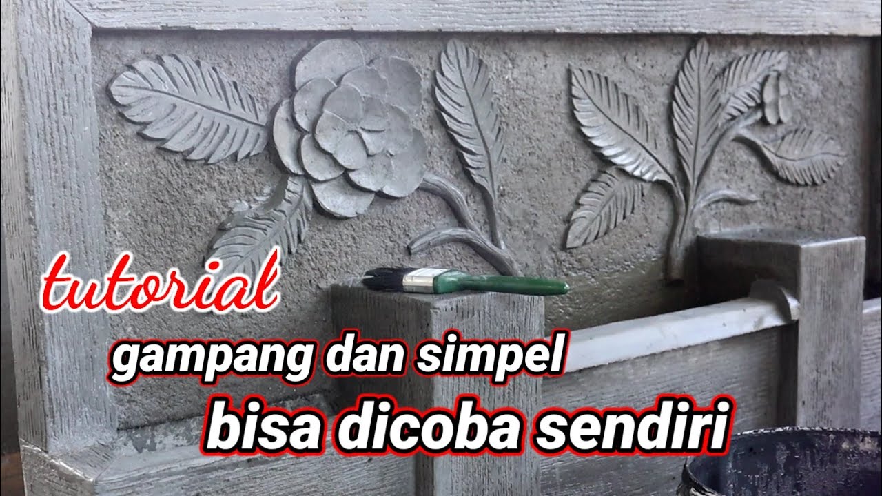 cara membuat relief bunga kolam ikan minimalis ‼️ how to make a pond fountain #diycement #kolammini