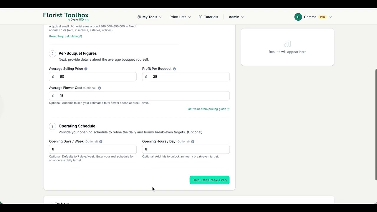 Video walkthrough of the Bouquet Sales Calculator