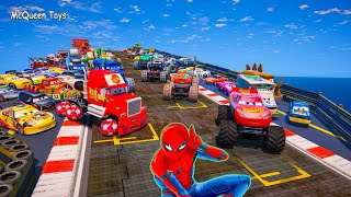 CARS 3 CRAZY MCQUEEN MONSTER TRUCK HIGH IMPACT MACK HAULER 8X8 RYAN LANEY MISS FRITTER JACKSON STORM