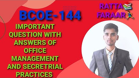 Important question of BCOE-144 | important questions of office management and secretrial practices|