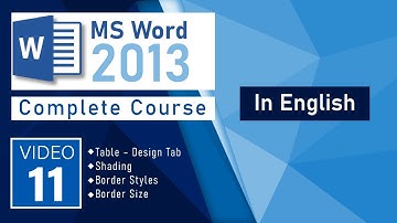 MS Word Complete Course - Table – Design Tab