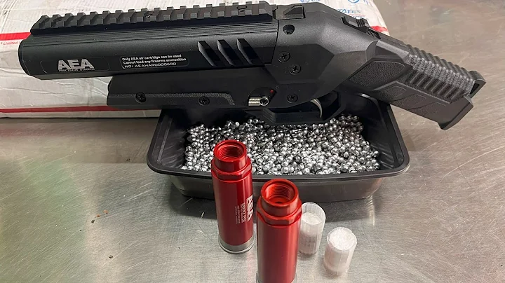 New AEA Harpoon firing double barrel #4 buck in ballistic gelatin by Texoma Precision Pellet VID164