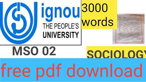 IGNOU| MSO 02 | FULL SOLVED ASSIGNMENT| 2020 EXAM FREE PDF