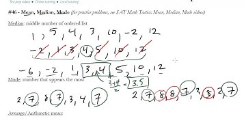 #46 - Mean, Median, Mode, SAT Math Bootcamp