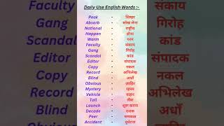 Daily use English vocabulary / English spoken / English words #trending #video #channel