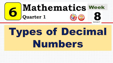 MATH 6 QUARTER 1 WEEK 8 LESSON 1 || TYPES OF DECIMAL NUMBERS