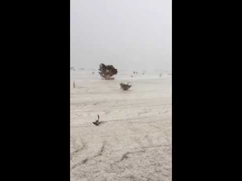 منظر نادر لسيول البرد شمال بيشة أبريل 2016 م