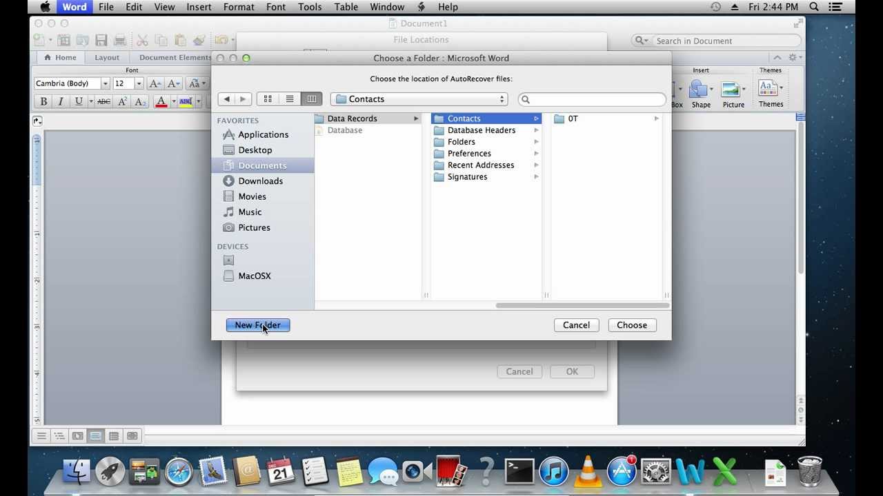 microsoft word for mac autorecovery settings