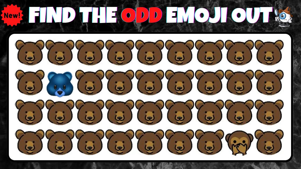 Find The Odd Emoji Out 77 Emoji Puzzle Quiz Find the Difference Game Emoji Challenge