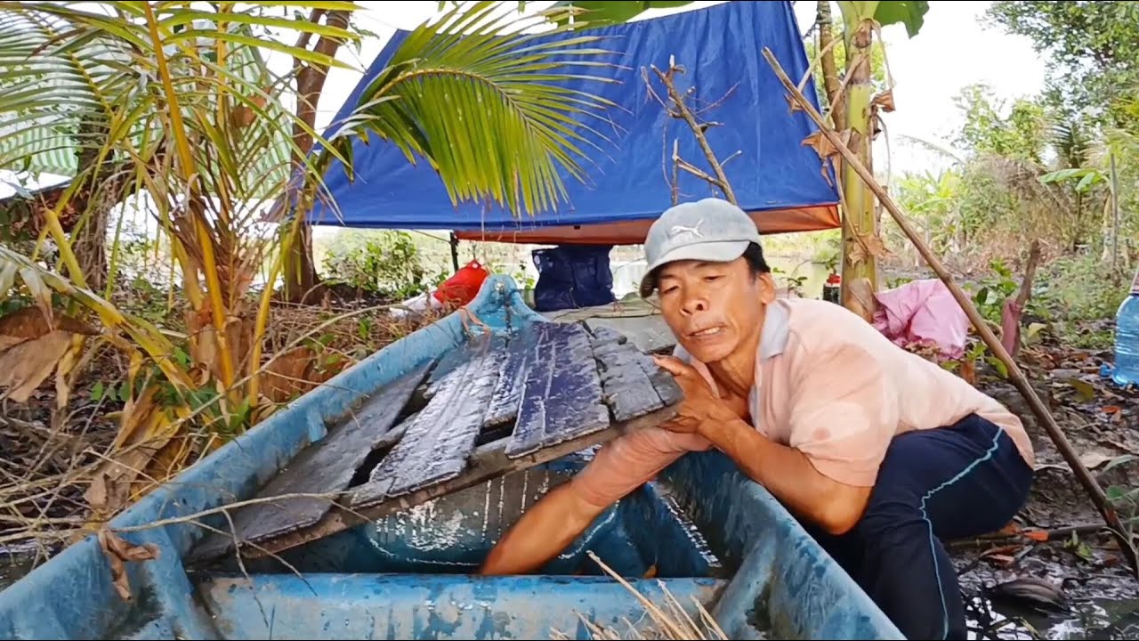 Tâp12_Dựng trại cắm câu qua đêm ll lai rai món Ếch đồng và cá lóc nướng than thơm lừng