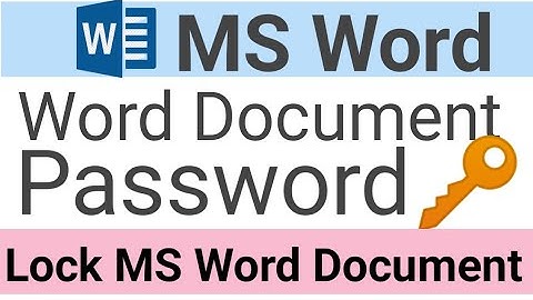 how to protect ms word file with password | MS word 2007 2010