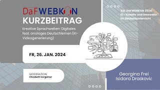 Kreative Sprachwelten: Digitales feat. analoges Deutschlernen (KI-Videogenerierung)