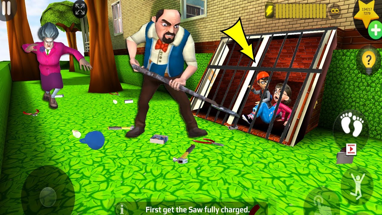 Scary Teacher 3D - with nick and tani troll Miss T fell face down  part 4848 #scaryteacher3d