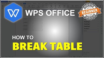 WPS Office Word How To Break Table Tutorial