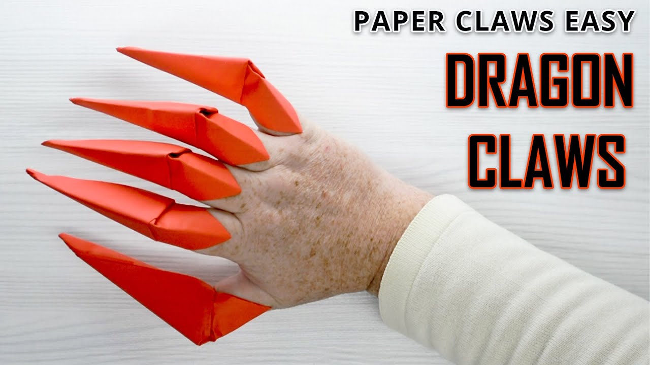 Origami dragon claws. How to make origami claws instructions. YouTube