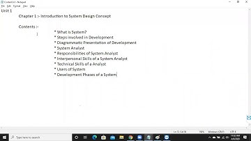 Introduction to System Design Concepts Part 1 B.C.A 3rd year Course based on RU Syllabus