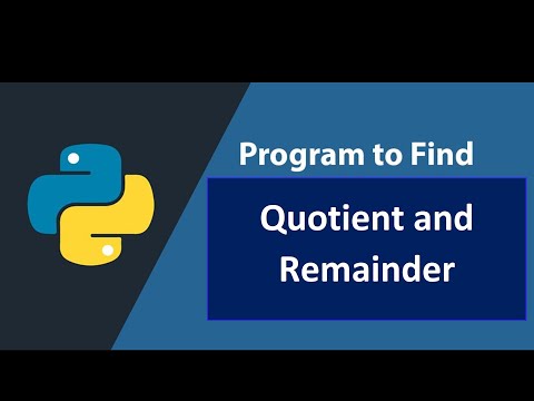 How to find Quotient and Remainder using Python language