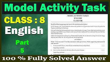 Model activity task class 8 english part 5 | Model task class 8 english part 5 fully solved