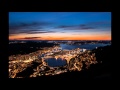 The most beautiful city in Norway. Bergen in the evening