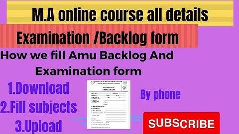 Examination / Backlog form Amu- Aligarh muslim university backlog form /examination form