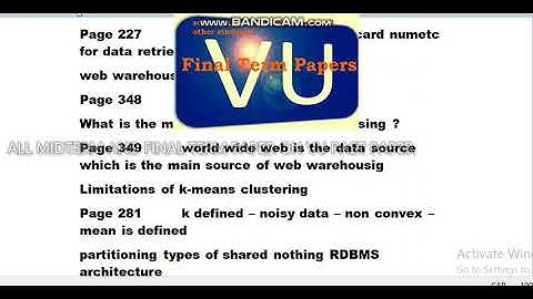most important question CS614 related to final term paper