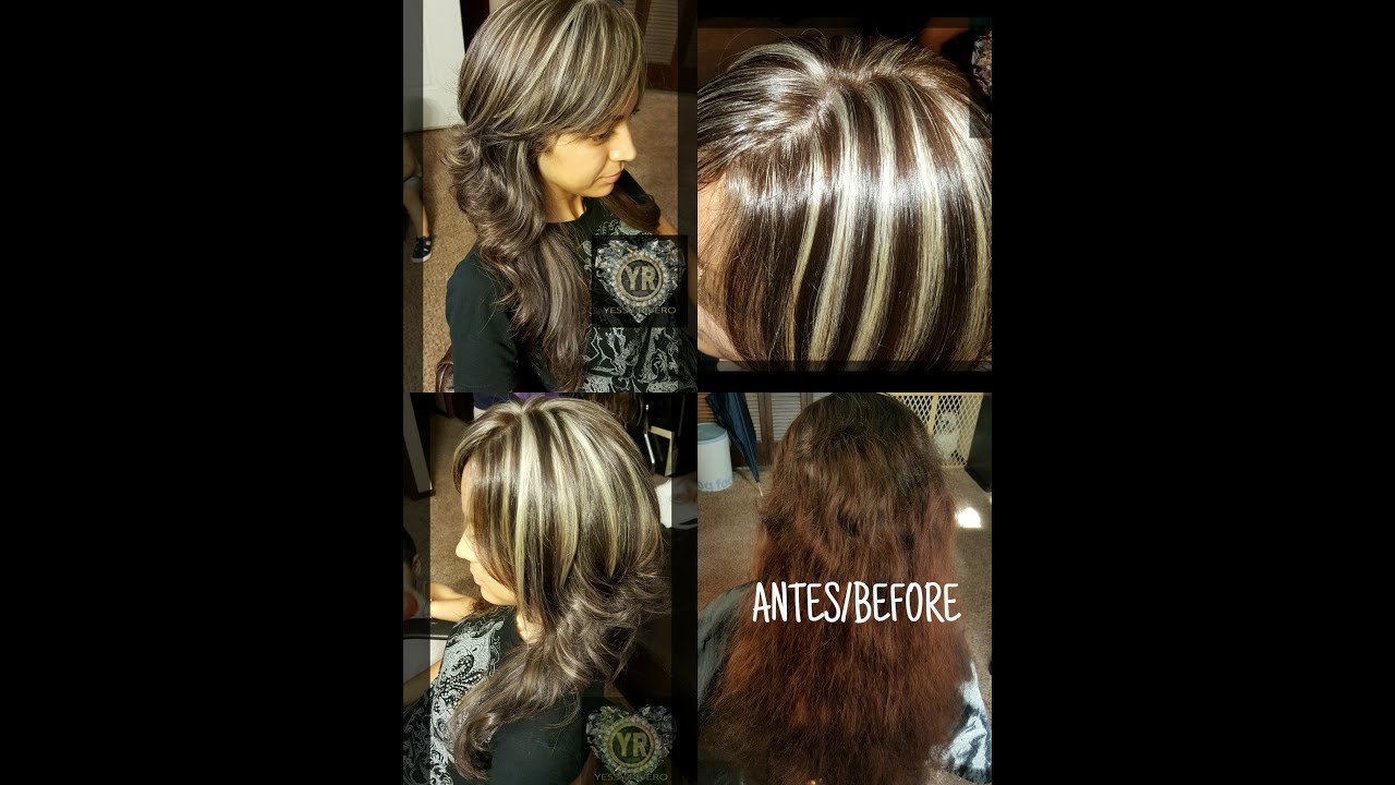 Listones localizados en cabello rojo y corte slide - YouTube