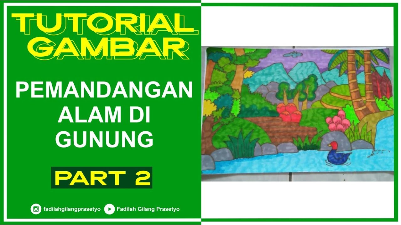 22 Gambar Ilustrasi Pemandangan Gunung Gambarilus