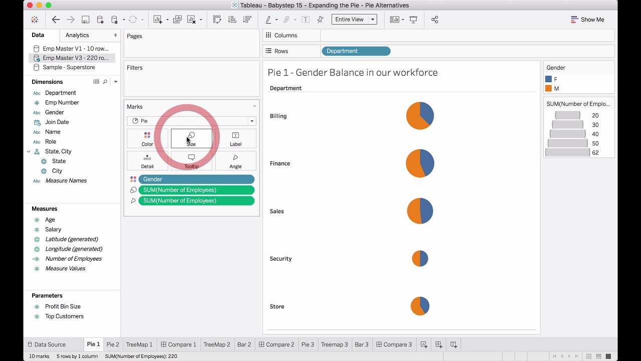 Multiple Pie Charts Tableau