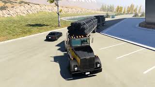Truck powers thru an uphill area and delivers a Heavy package to a job site area near a RaceTrack. screenshot 4