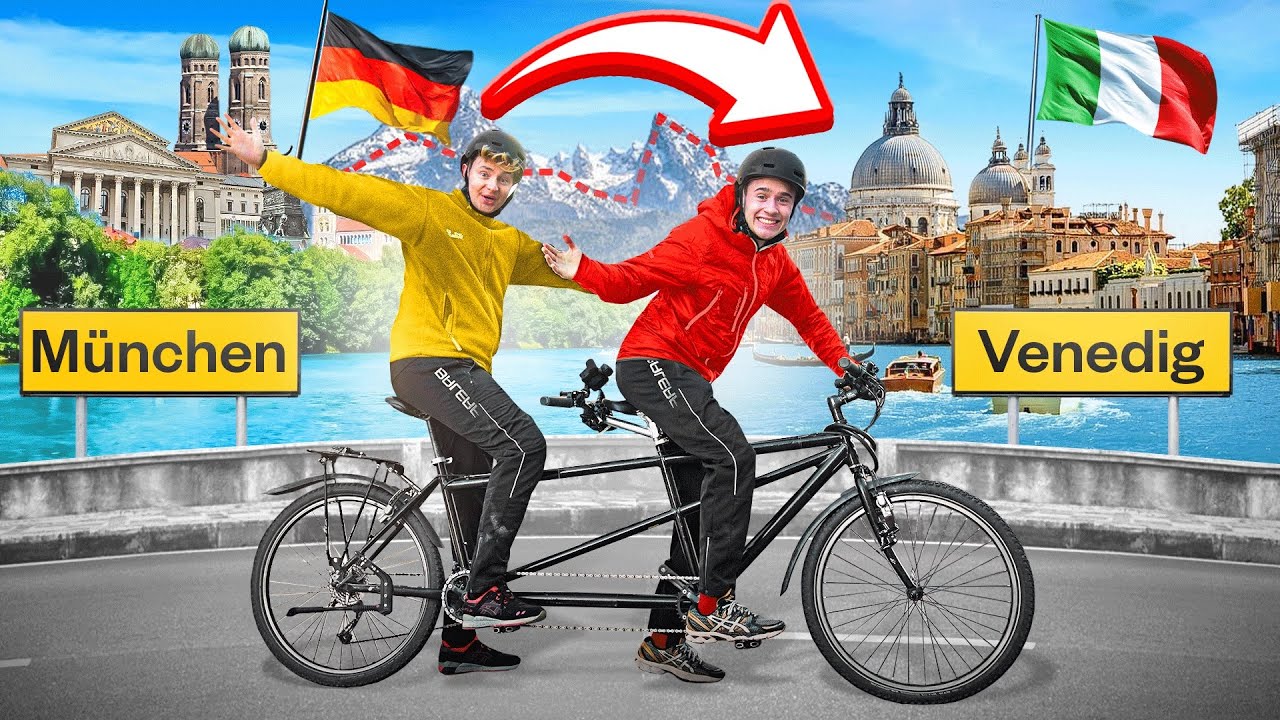 Wir fahren ein TANDEM-FAHRRAD von MÜNCHEN nach VENEDIG! (Im Winter 🥶)