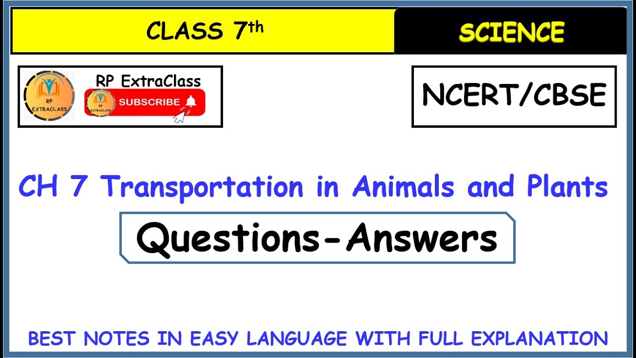 Class 7 Science Chapter 7 Transportation in Animals and Plants NCERT ...