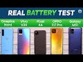 Vivo V20 vs Oneplus Nord, Pixel 4a, Galaxy M51, Oppo F17 Pro Battery Drain Test | Charging | Gaming