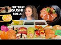 😍 ASMR SUSHI MUKBANG| RAW SALMON SASHIMI + ABURI + OCTOPUS + FATTY TUNA (TORO) + SUSHI ROLLS