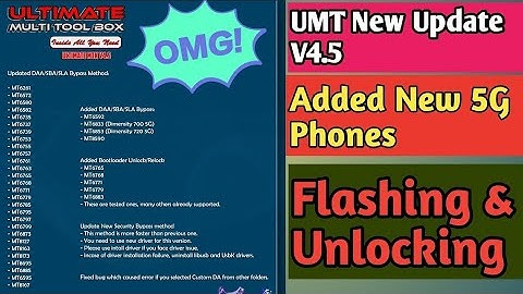 UMTv2/UMTPro UltimateMTK v4.5 || Mtk Added Bootloader Unlock/Relock || Umt New Update 2021