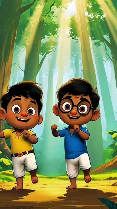 Nodu And Bhodu Dancing In The Forest.❤️ #shorts #cartoonvideo #cartoonanimation #ytshorts