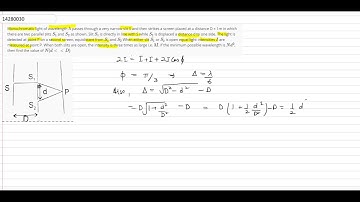 Monochromatic light of wavelength `lamda` passes through a very narrow slit S and then