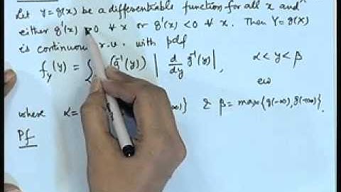 Mod-01 Lec-17 Function of a Random Variable