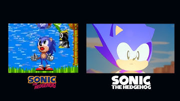 SONIC THE HEDGEHOG 1 GOOD ENDING (1991 / 2024) SIDE BY SIDE COMPARISON